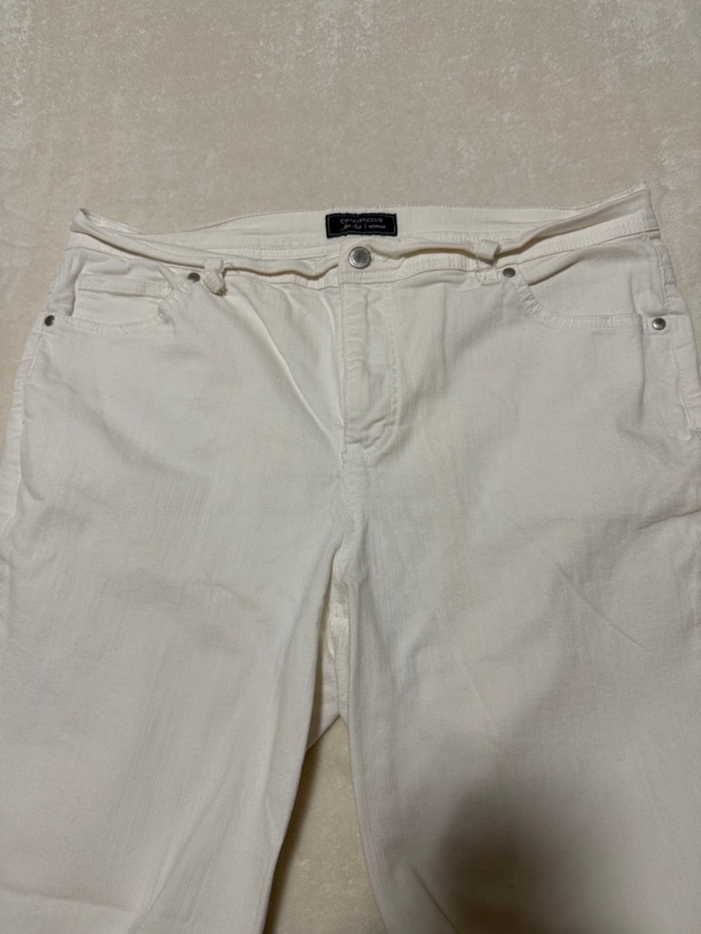 Charter Club Straight-Leg Jeans in Off-White size 14W